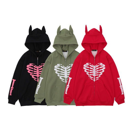 Men's Skull Skeleton Printed Hoodie