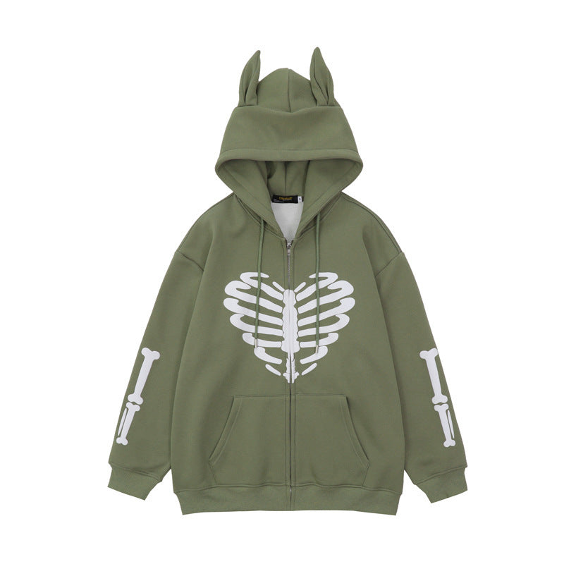 Men's Skull Skeleton Printed Hoodie