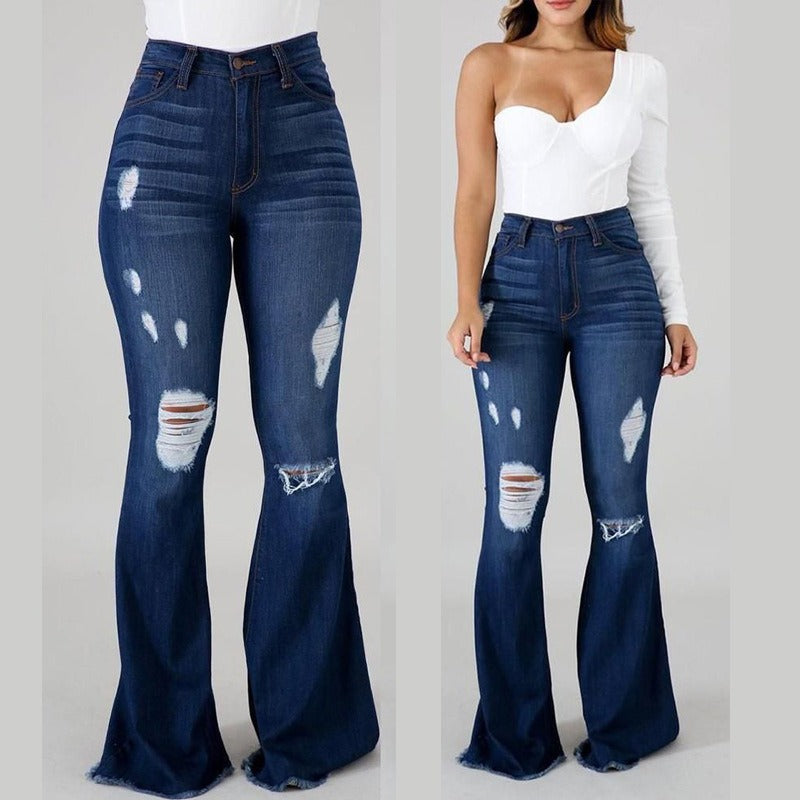 Women Fashion Slim Hip Lift Denim Pants.