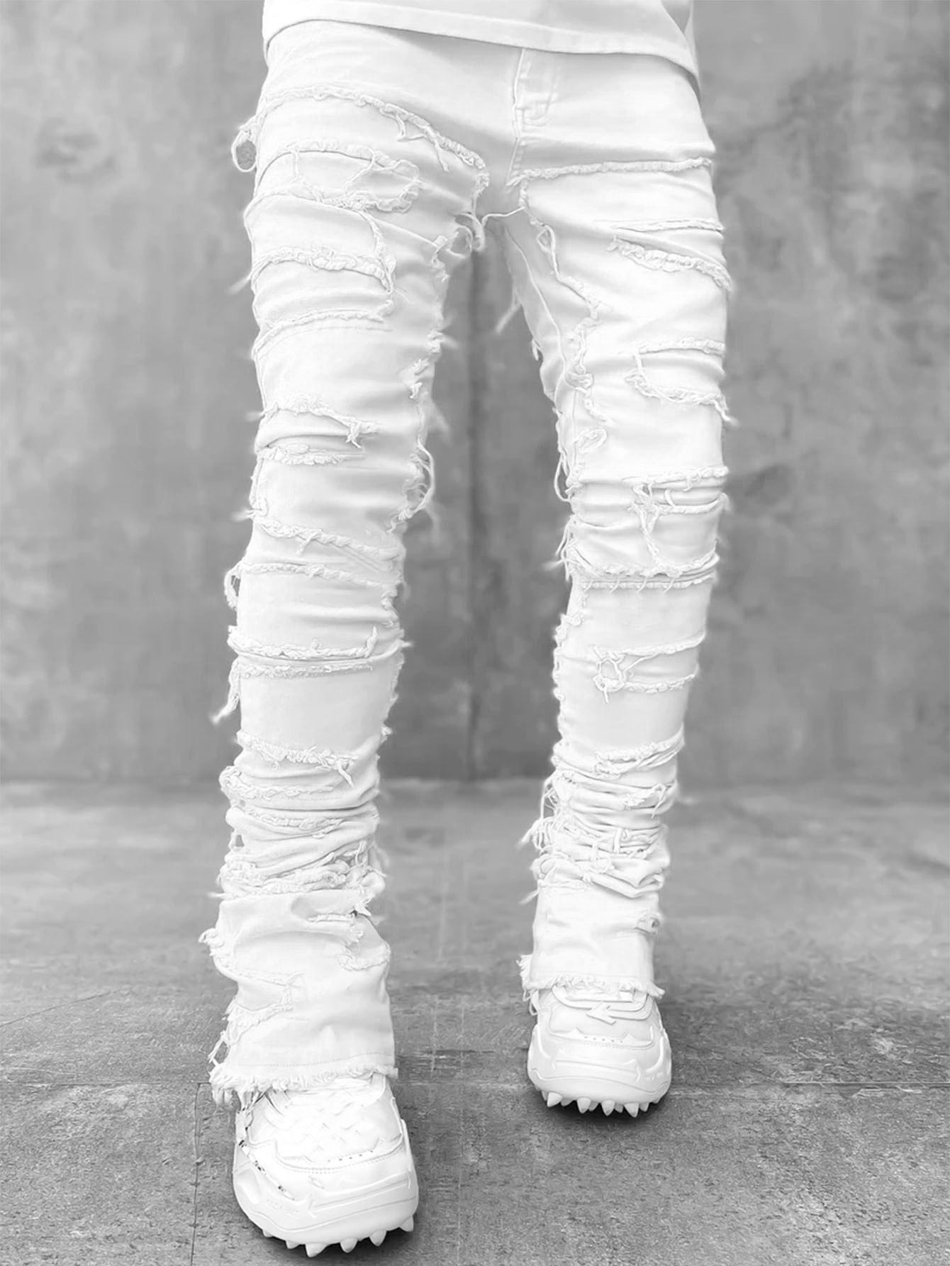 Men's denim straight leg pants.