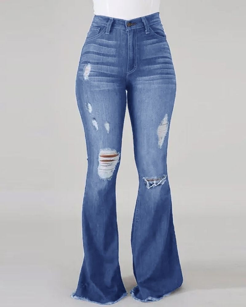 Women Fashion Slim Hip Lift Denim Pants.