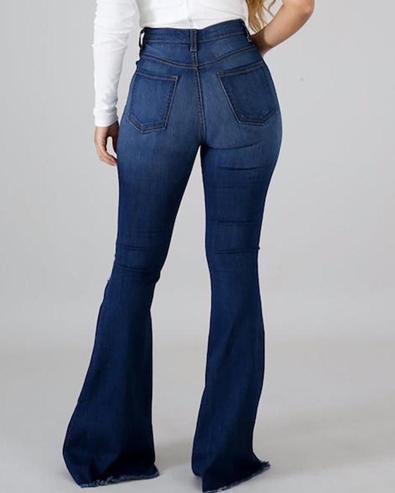 Women Fashion Slim Hip Lift Denim Pants.