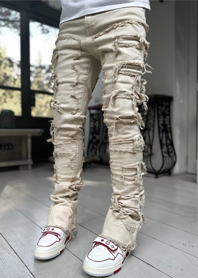 Men's denim straight leg pants.